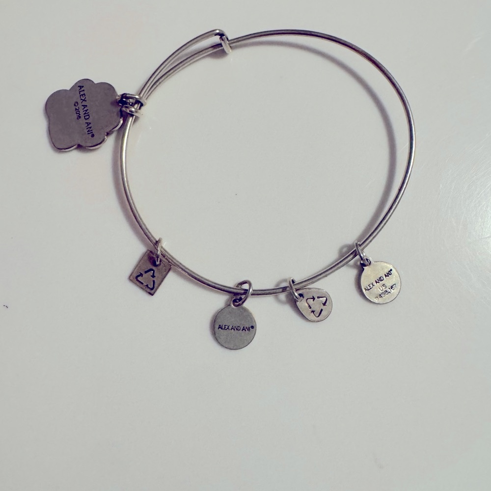 Alex and Ani Charm Bangle Bracelet with Paw Print - Picture 3 of 10